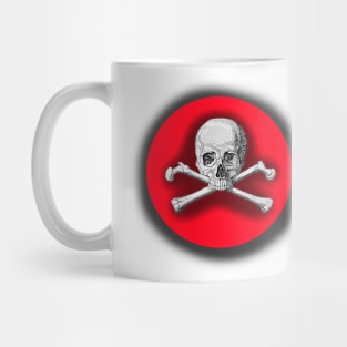 Bones and death, the only certainty, skull with morbid symbol Mug